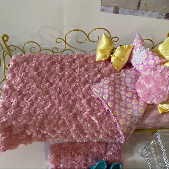 5 piece reversible minky doll bedding set - Picture 10 of 13